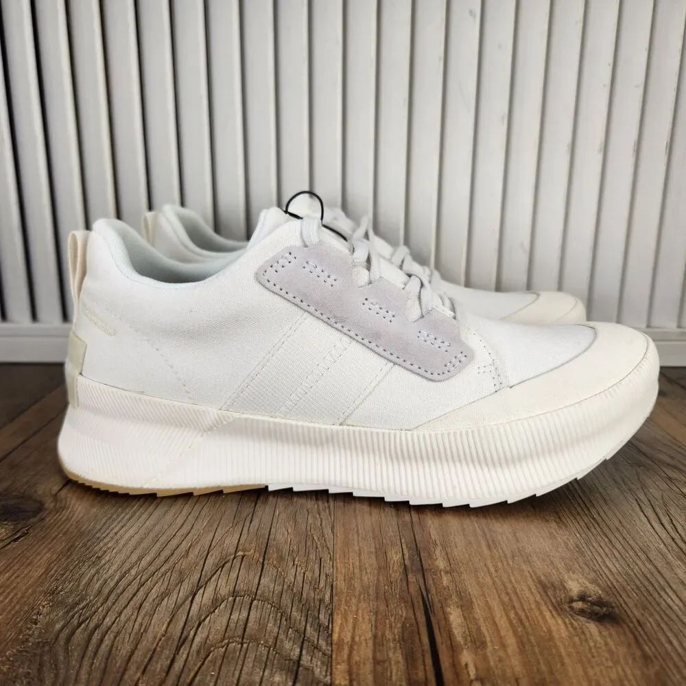 Sorel Out N About III Low Canvas Sneakers Womens Size 9.5 White Waterproof Shoes